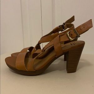 Clarks Brown Strappy Heels